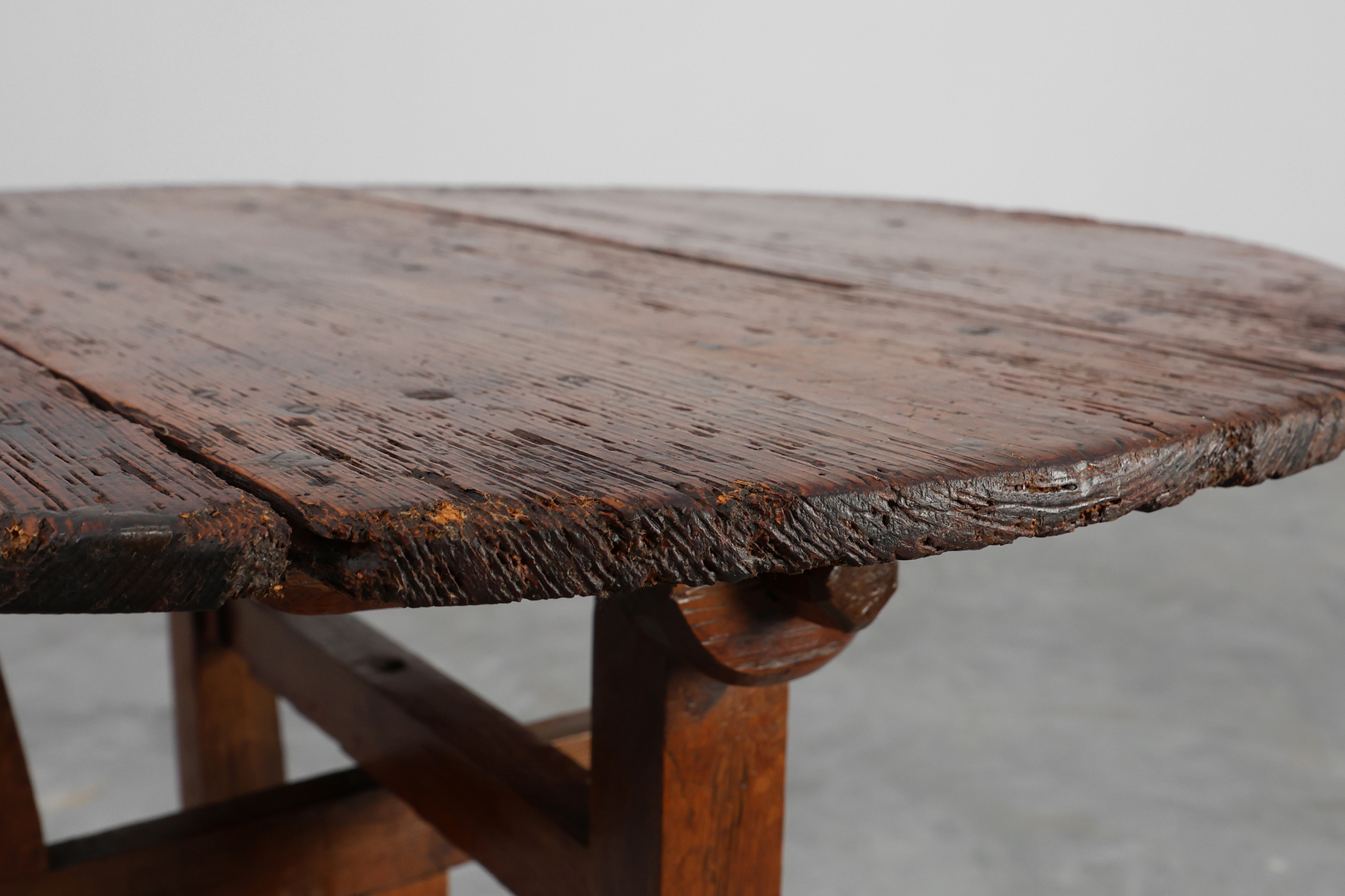 Antique oak Tilt top side table, France ca. 1800thumbnail